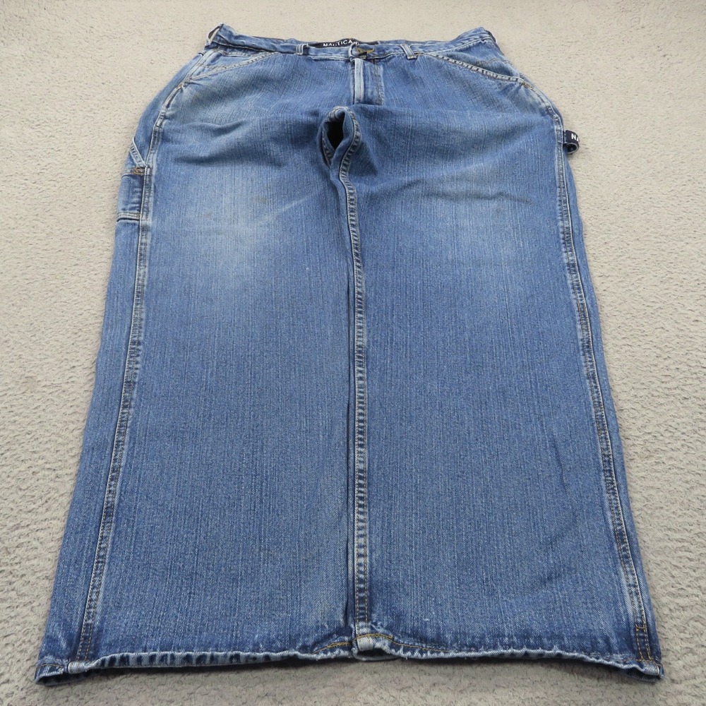 Nautica Vintage Baggy Carpenter Jeans Mens 38 Y2K Skater Grunge Wide Leg Pipes